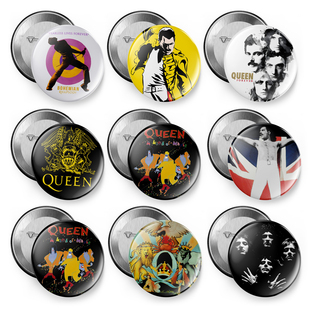 欧美queen皇后乐队周边佛莱迪摇滚吧唧徽章挂件别针磁贴冰箱贴