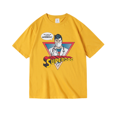 印花纯棉宽松中性款圆领短袖