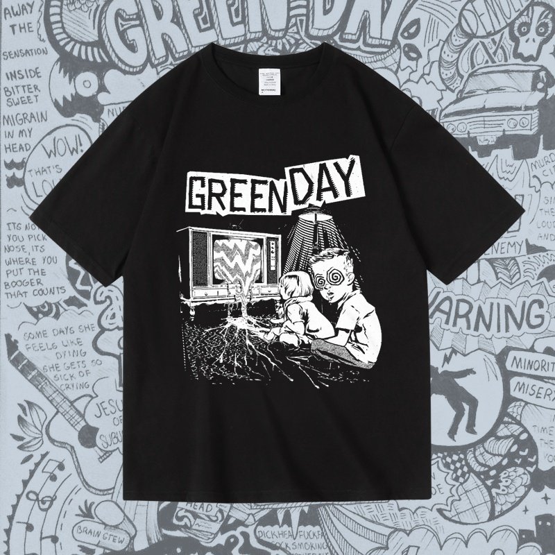 greenday绿日摇滚朋克乐队欧美潮牌纯棉圆领美式短袖T恤男女夏季
