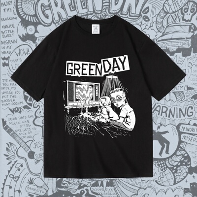 greenday绿日摇滚朋克乐队欧美潮牌纯棉圆领美式短袖T恤男女夏季