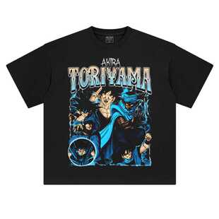 美式潮流印花oversize落肩短袖T恤二次元动漫七龙珠赛亚人孙悟空