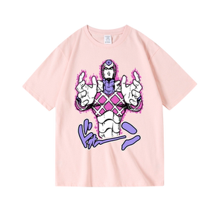 jojo的奇妙冒险绯红之王周边衣服纯棉短袖半袖T恤男女夏季中性款