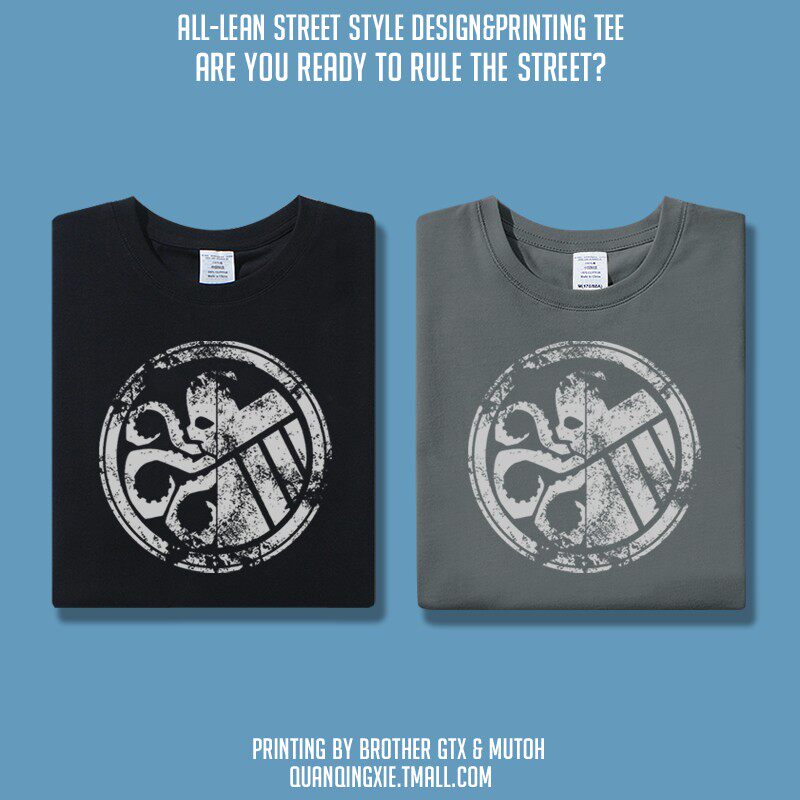 电影美剧神盾局特工九头蛇印花周边衣服宽松纯棉短袖半袖T恤男女