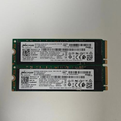 议价 现货美光 Micron 2200S 1TB NVMe M2 SSD可维修