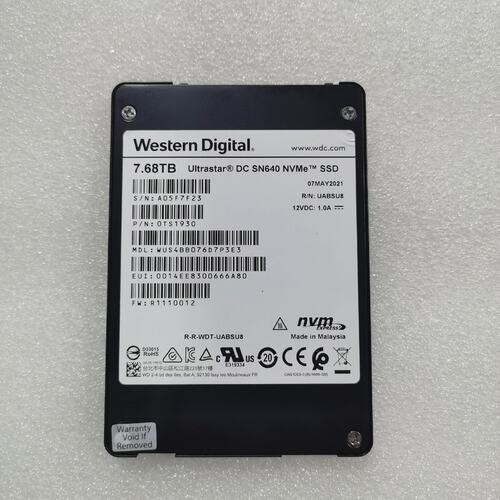 议价WD/西数 SN640 7.68T企业级SSD WUS4BB076D7P3E3可维修