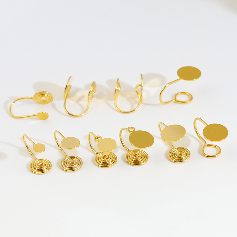 diy圆片蚊香盘耳夹粘耳饰品配件