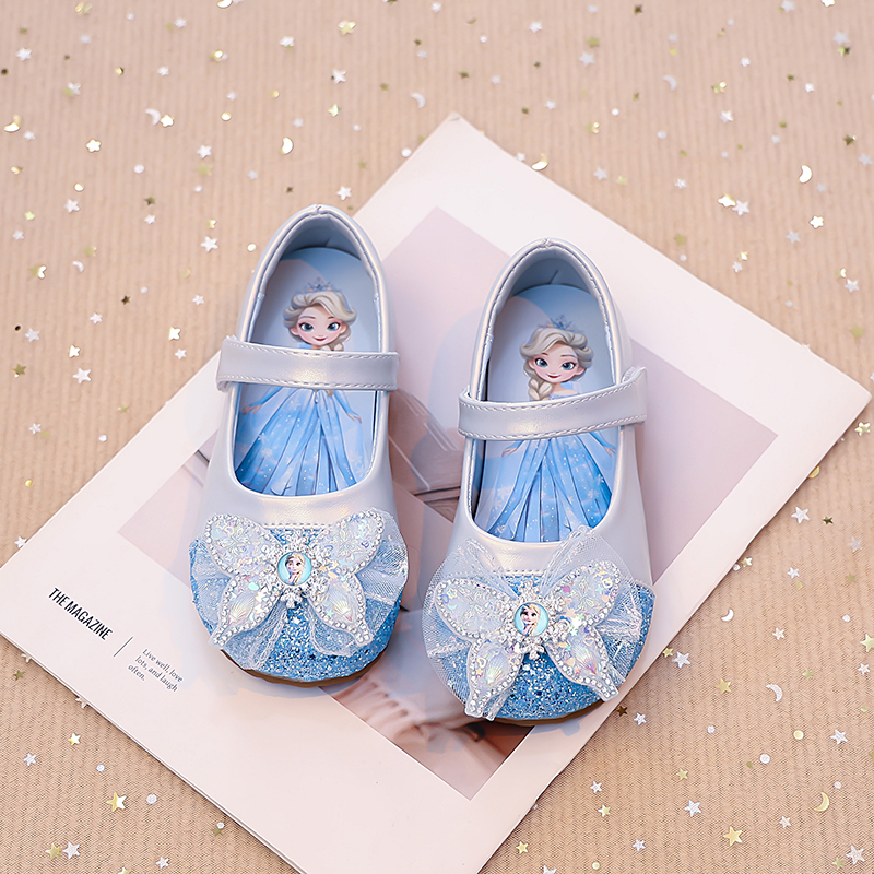 女童小皮鞋软底爱莎水晶鞋