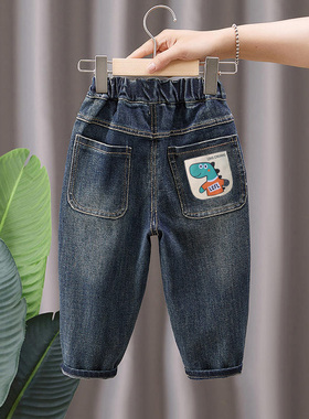 儿童裤子男童牛仔裤春秋款2025新款中小童男孩百搭洋气休闲长裤