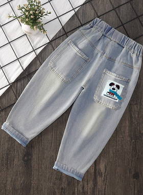 男童牛仔裤春秋款儿童裤子春装2025新款百搭老爹裤宝宝秋装休闲裤