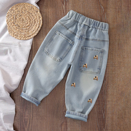 男童浅色牛仔裤春款2025新款洋气儿童炸街裤子宝宝春款时尚长裤
