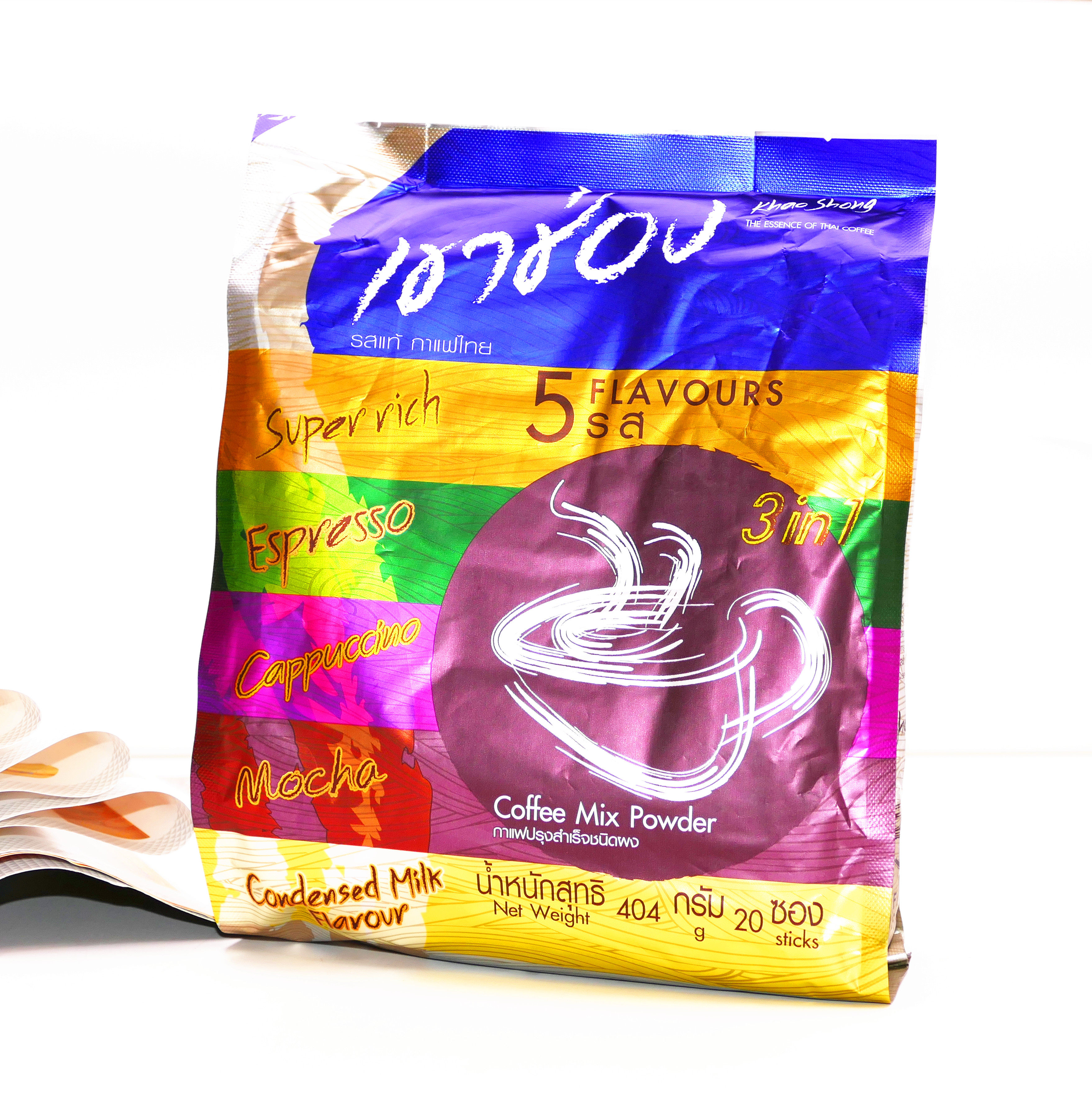 高盛泰国进口速溶kaifei三合一摩卡特浓原味拿铁卡布奇诺五味咖啡