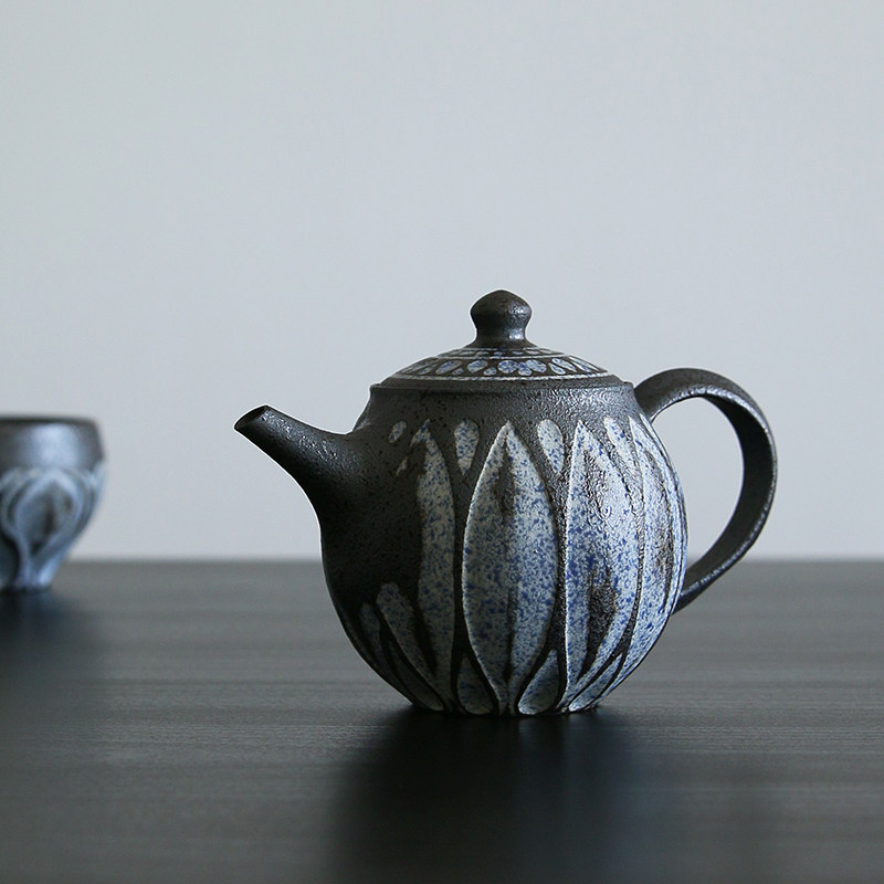 现货 日本进口 职人手作后手泡茶壶 日式纯手工茶具 池下直人陶壶