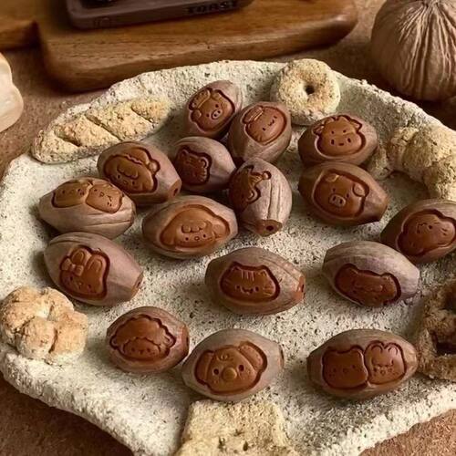 橄榄核雕小表情动物兔子文玩手工diy手串手链配件配饰串珠