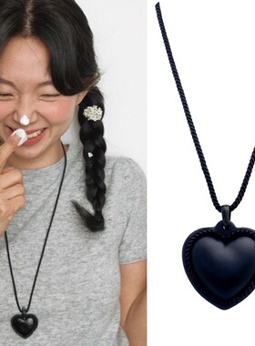 爱心吊坠桃心可调节项链女皮革