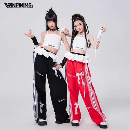 顽皮尼莫童装爵士舞女童服装夏甜酷风潮酷时髦儿童街舞套装演出服