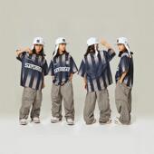 儿童街舞嘻哈hiphop表演男童潮服宽松女童爵士舞服装 演出服套装 夏