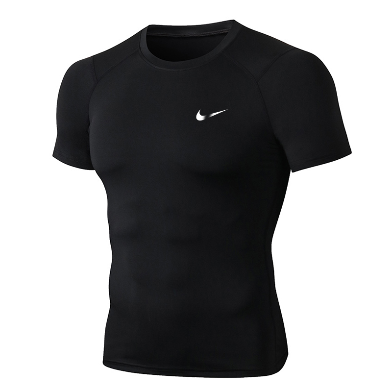 thumbnail for Tights Short-Sleeved Men&#039;s Quick-Drying Clothing Fitness Clothing Compression Clothing Half-Sleeved Basketball Football Training Track and Field Sports Long-Sleeved Summer
