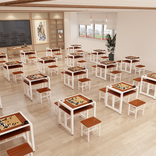 中国围棋象棋辅导班桌子培训桌国际象棋书法桌学生下棋多用棋盘桌