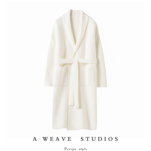 气质女神范~2024新款美拉德羊绒大衣开衫纯山羊绒中长款里外一样