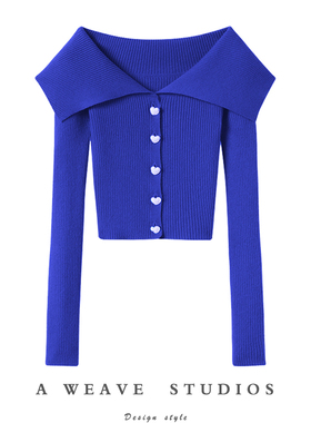 冬凤凰墨绿色大翻领珍珠扣弹力山羊绒针织小开衫女2024春