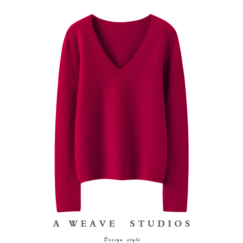 穿搭很抬气！穿搭很抬气~V领羊绒衫女纯羊绒毛衣套头针织打底衫,女装/女士精品,羊绒衫,淘宝优惠券,粉丝福利购,淘宝优惠卷