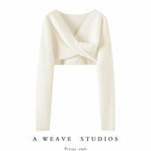 温柔设计感 气质原绒色V领扭转羊绒毛衣吊带连衣裙羊绒两件套新款