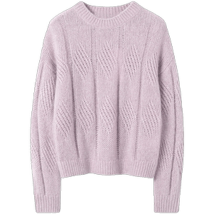 慵懒有腔调！100%山羊绒精致绞花宽松保暖针织毛衣女秋冬