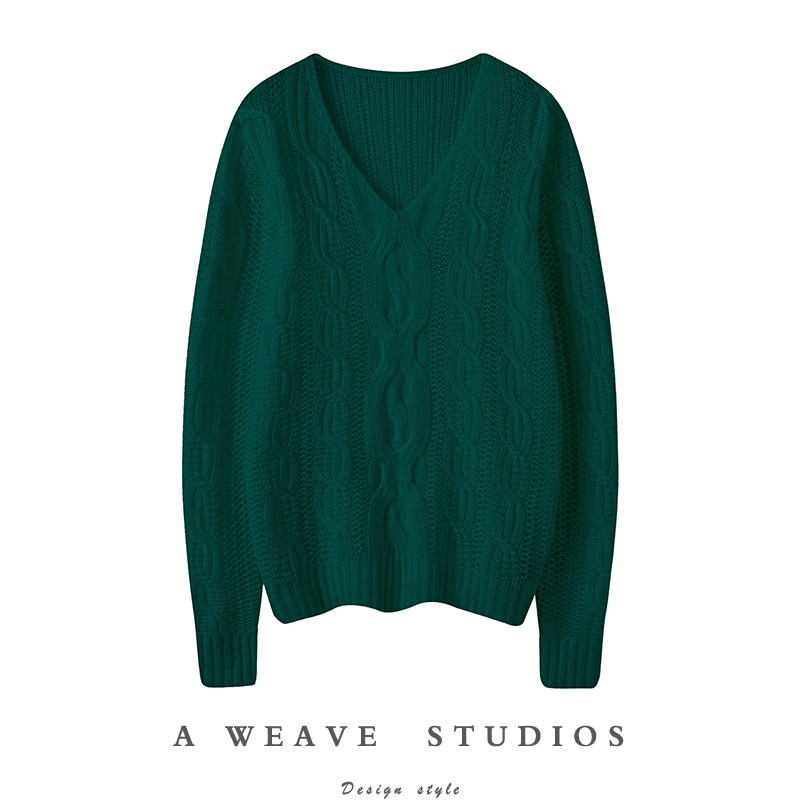 气质和舒适共存~V领绞花羊绒衫女宽松慵懒风纯山羊绒毛衣秋冬新款,女装/女士精品,羊绒衫,淘宝优惠券,粉丝福利购,淘宝优惠卷