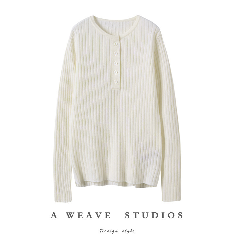 单穿打底都很美！软糯百搭纽扣坑条羊绒衫女纯羊绒毛衣针织打底衫,女装/女士精品,羊绒衫,淘宝优惠券,粉丝福利购,淘宝优惠卷