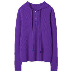 心头好！随便穿搭～连帽羊绒衫女纯山羊绒毛衣针织打底衫秋冬帽衫