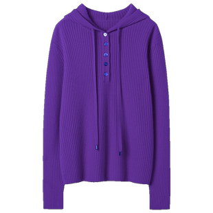 心头好！随便穿搭～连帽羊绒衫女纯山羊绒毛衣针织打底衫秋冬帽衫