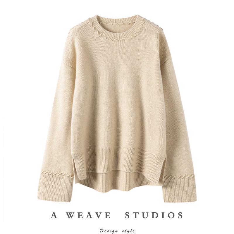 唯美珍藏 优雅局编细节 纯羊绒圆领针织衫100%纯羊绒毛衣纯羊绒衫,女装/女士精品,羊绒衫,淘宝优惠券,粉丝福利购,淘宝优惠卷