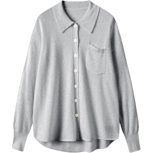 精简衣橱！不挑人人气款POLO领羊绒开衫女纯羊绒毛衣宽松针织衬衫