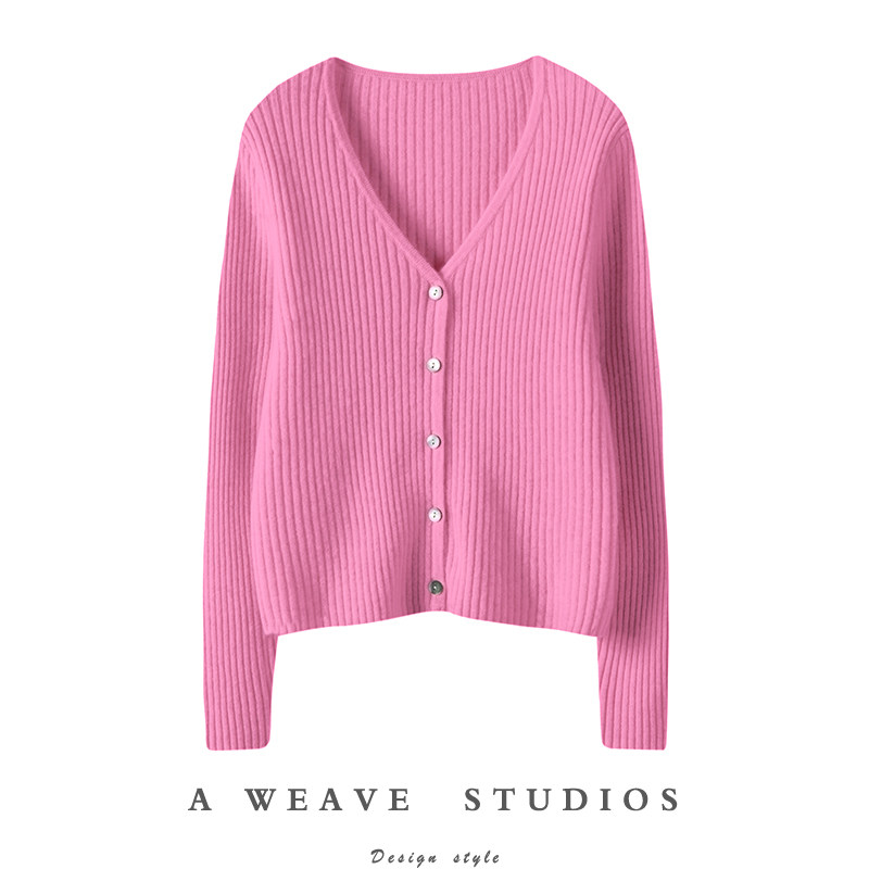 腔调范儿骨感十足！纯羊绒开衫女V领坑条修身短款羊绒毛衣女外套,女装/女士精品,羊绒衫,淘宝优惠券,粉丝福利购,淘宝优惠卷