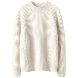 由内而外的精致~加厚羊绒衫女100纯山羊绒半高领宽松纯羊绒毛衣