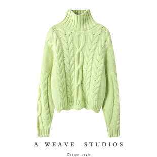 太好看了~巨美气质！！重磅加厚高领羊绒衫女纯羊绒毛衣套头宽松