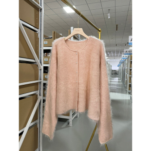 黑金100%山羊绒拉绒开衫 24款 针织毛衣 好搭 入眼入心感