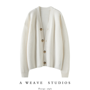 女纯羊绒毛衣针织开衫 加厚V领山羊绒开衫 外套 太好穿了 调调迷人