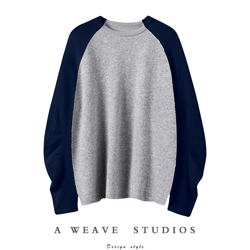 人气大BAO款~100%山羊绒插肩袖针织毛衣拼色减龄时尚羊绒衫,女装/女士精品,羊绒衫,淘宝优惠券,粉丝福利购,淘宝优惠卷