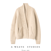 毛衣外套女开衫 DFH 重磅加厚V领山羊绒开衫 女纯羊绒针织外套