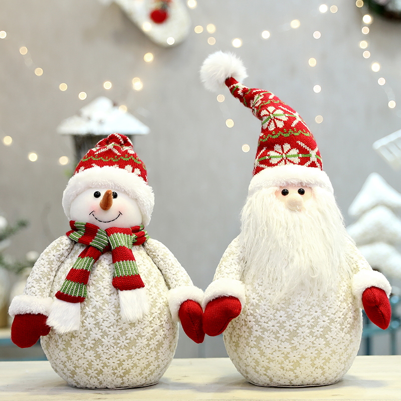 圣诞节装饰品雪人老人公仔摆件大号雪人创意橱窗圣诞树商场景道具