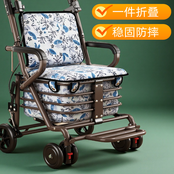 老人代步车可坐加宽轻便购物车