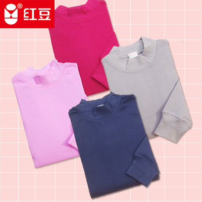 红豆内衣纯棉中领半高