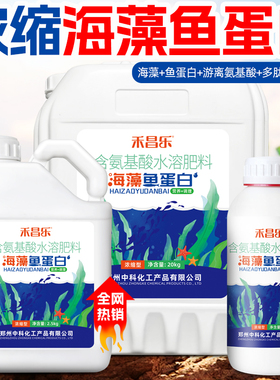 海藻鱼蛋白水溶肥生根壮苗冲施肥酶解多肽氨基酸叶面肥大包装桶肥