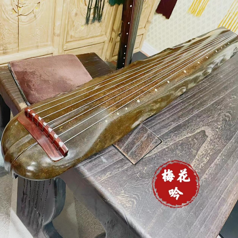 古琴收藏级老杉木面板老梓木底板蕉叶式纯手工八宝灰生漆初学者成