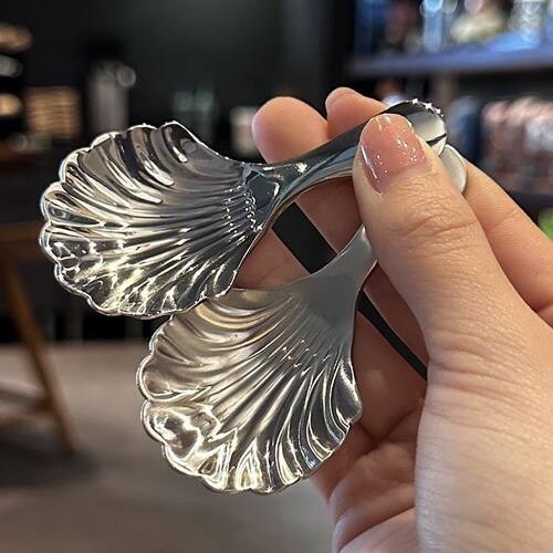 Stainless steel retro shell spoon retro short handled tea s