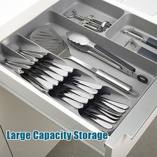 Cutlery Storage Tray Knife Holder Utensils Drawer Organizer