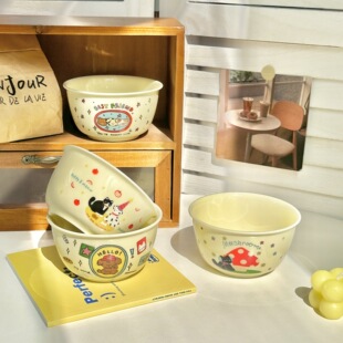 小熊陶瓷米饭碗个人专用碗高颜值餐具生日乔迁伴手礼物甜品碗