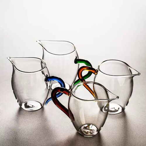High borosilicate handle glass fair cup, large size tea cup