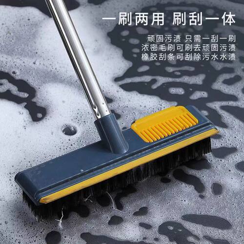 Brush and scrape integrated seam brush, bathroom tile wall